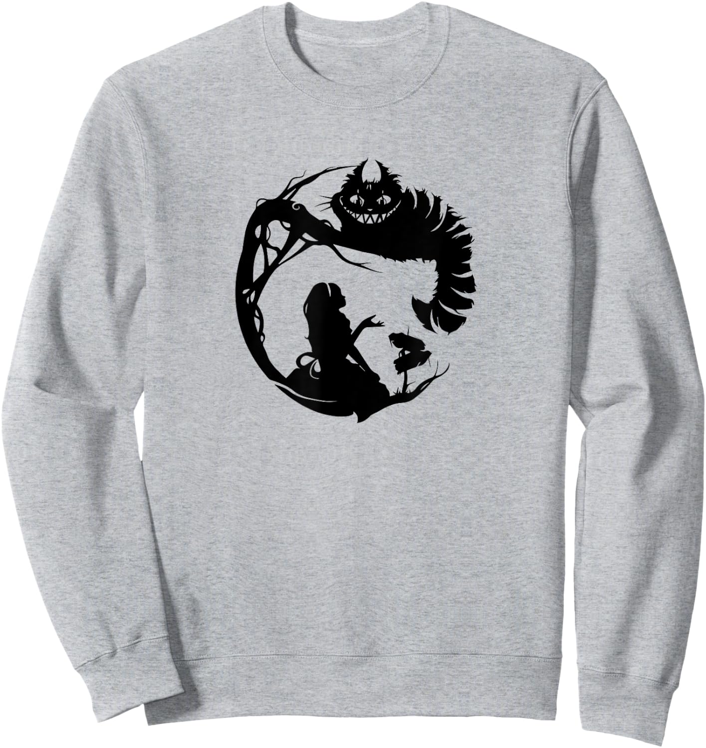 Alice in Wonderland and the Cheshire Cat silhouette Sweatshirt - Sweatshirt | Ash