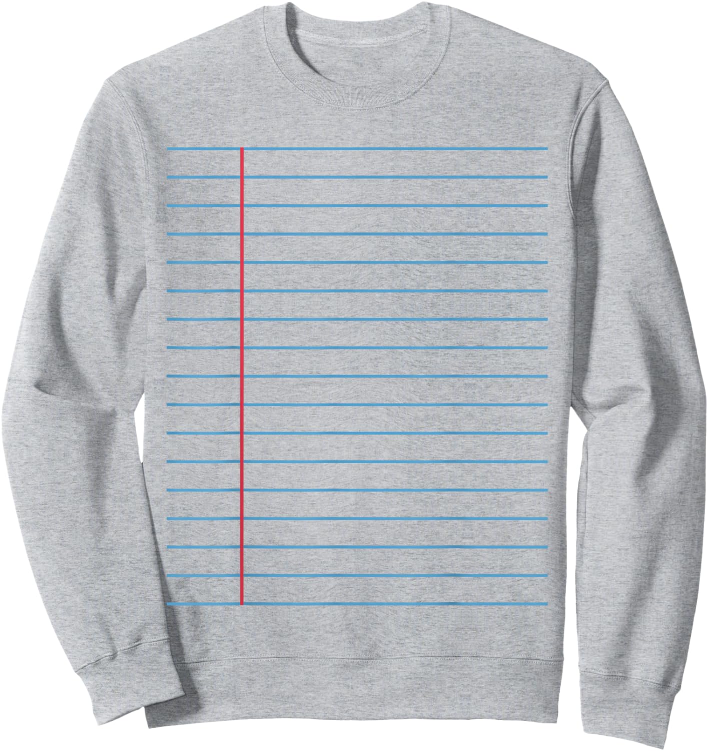 College Ruled Lined Paper Student Teacher Professor Costume Sweatshirt - Sweatshirt | Ash