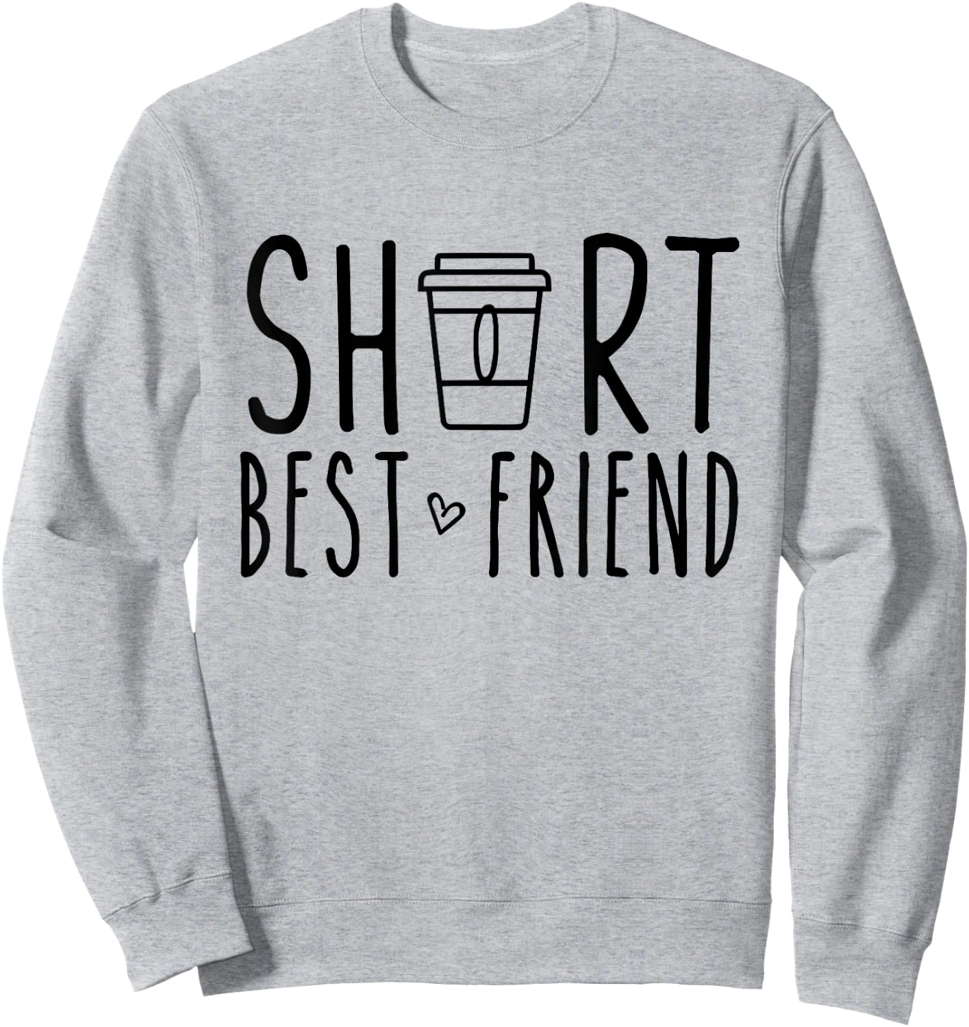 Short Best Friend Funny Coffee Matching BFF Outfit 2 Bestie Sweatshirt - Sweatshirt | Ash