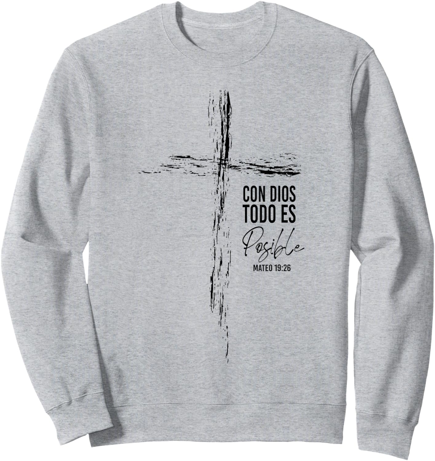 Regalos Cristianos Frases Hombre Él Español Textos Biblicos Sweatshirt - Sweatshirt | Ash