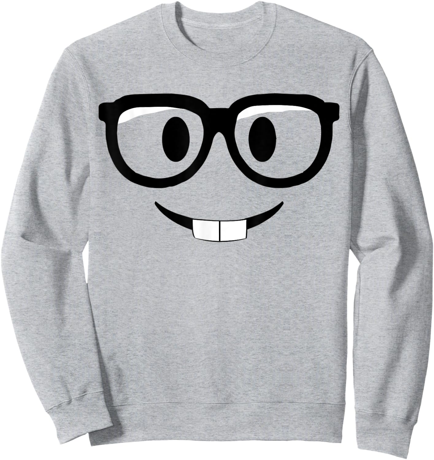 Nerd Emoticon With Glasses Sweatshirt - Sweatshirt | Ash