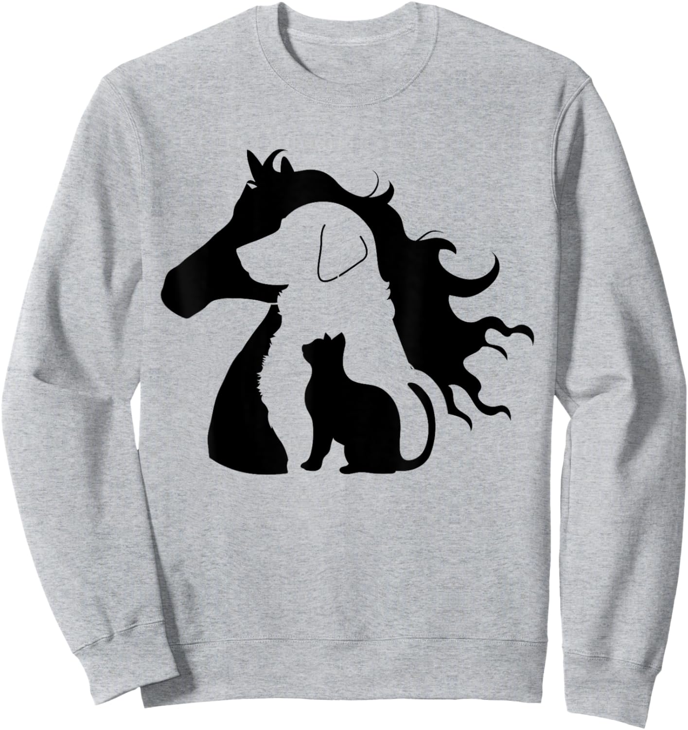 Cute Horse Dog Cat Lover Women Mom Dad Kids Toddler Sweatshirt - Sweatshirt | Ash