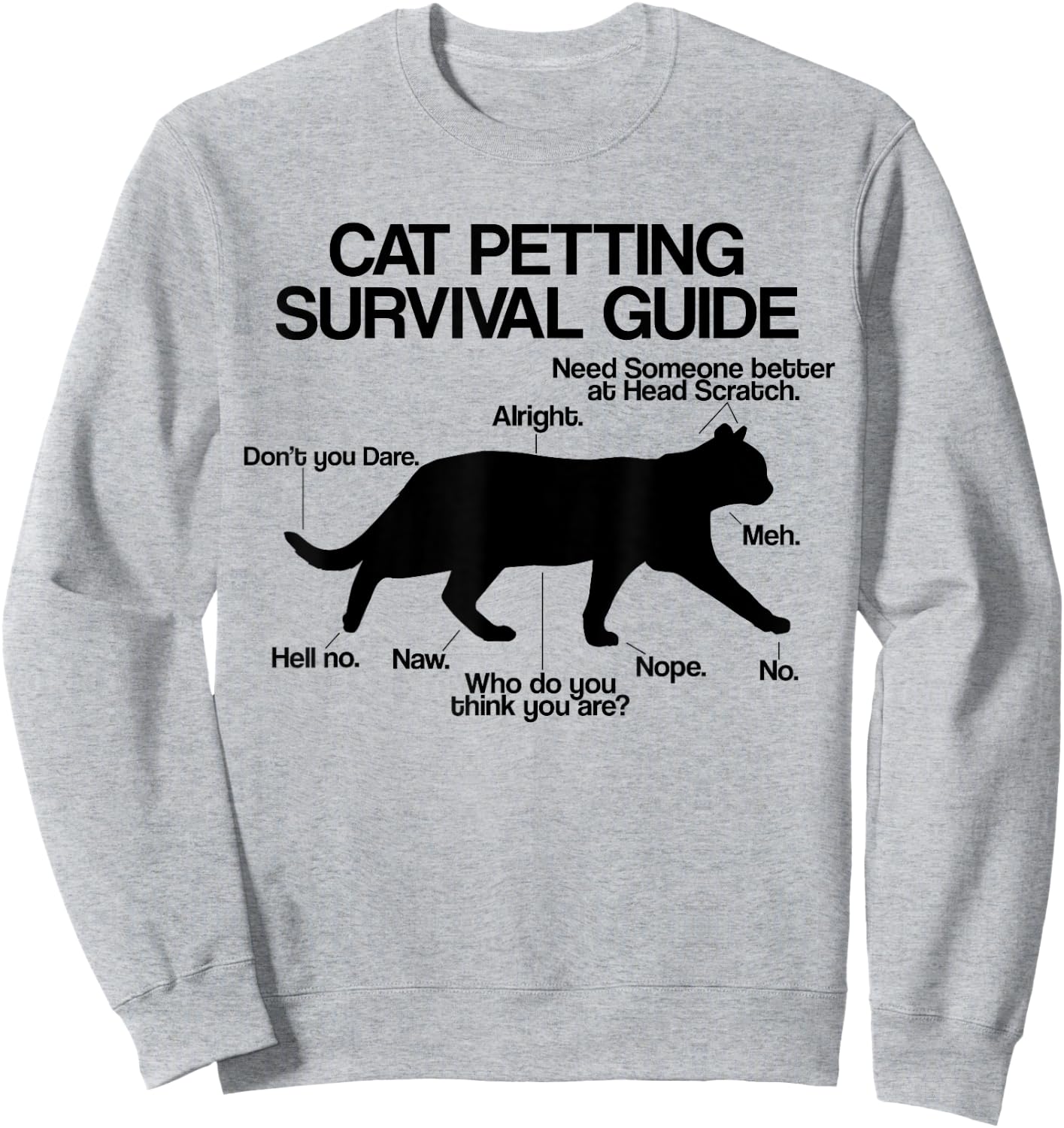 Funny Saying Cat Owner Petting Guide Cat Lover Gift Women Sweatshirt - Sweatshirt | Ash