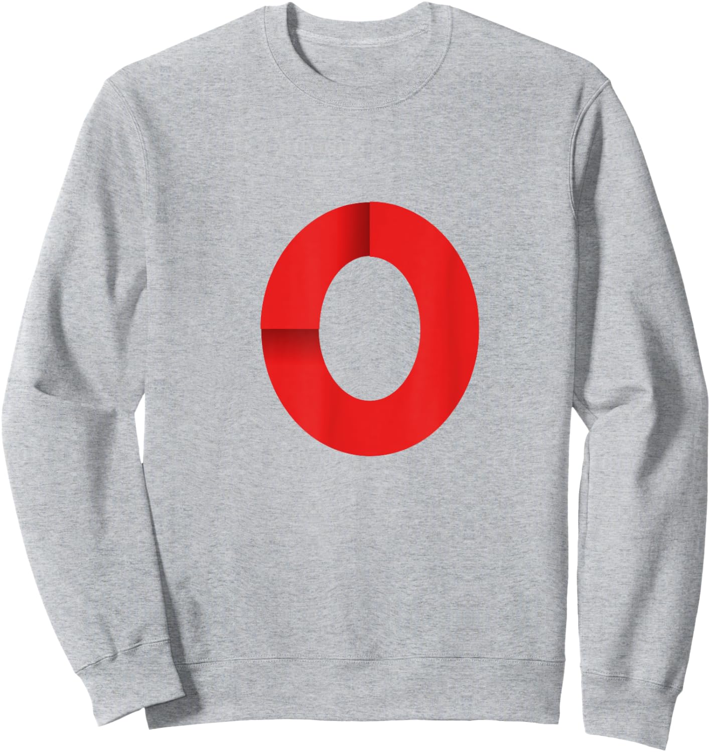 White With Red Letter O Sweatshirt - Sweatshirt | Ash