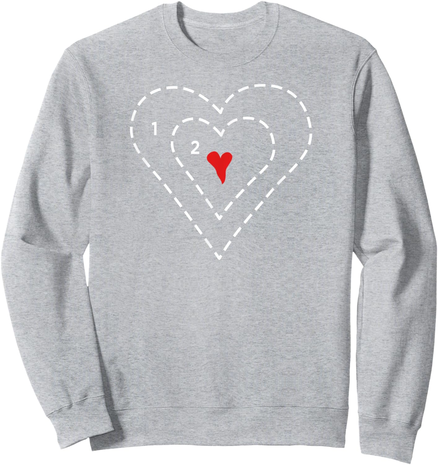 Heart Two Sizes Too Small Funny Christmas Xmas Sweatshirt - Sweatshirt | Ash