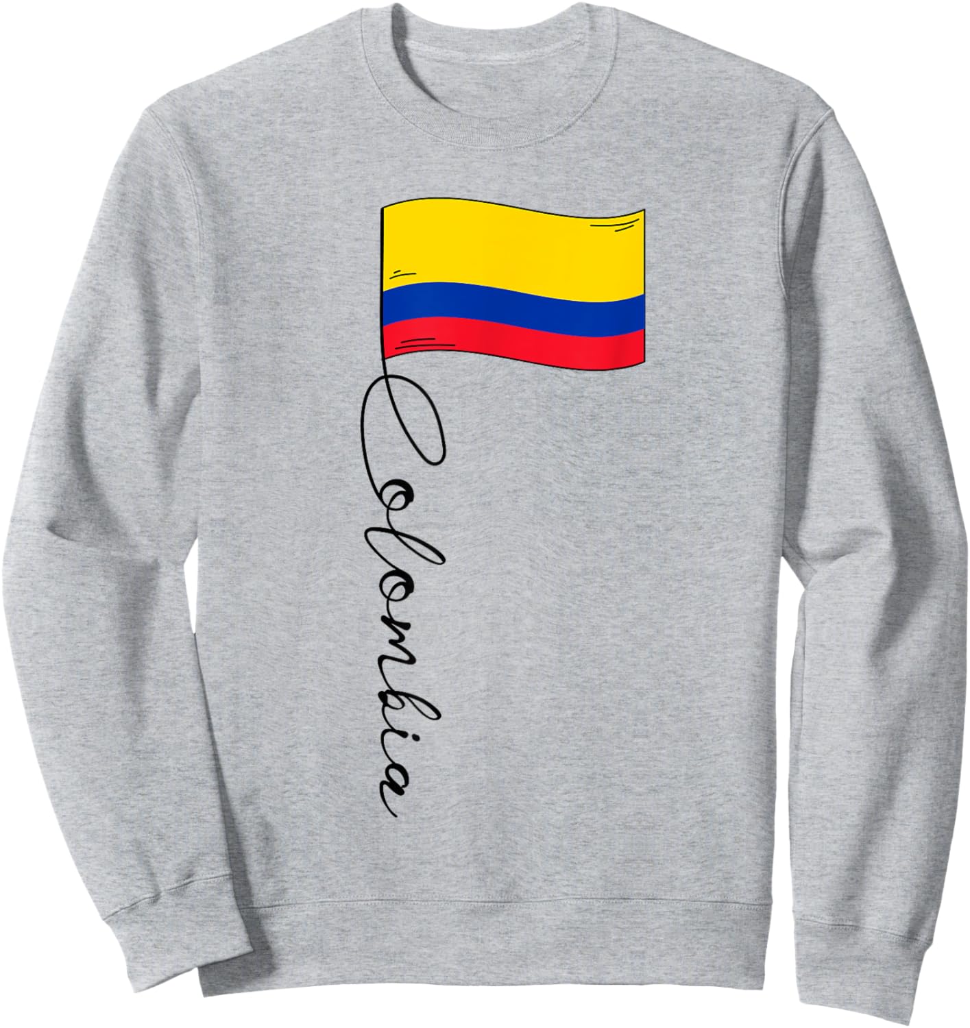 Colombia Signature Flag Pole - Patriotic Colombian Flag Kids Men Sweatshirt - Sweatshirt | Ash