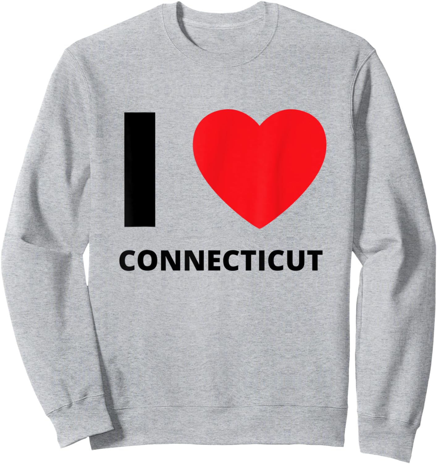 I Love Connecticut Heart CT - Travel Tourist Sweatshirt - Sweatshirt | Ash