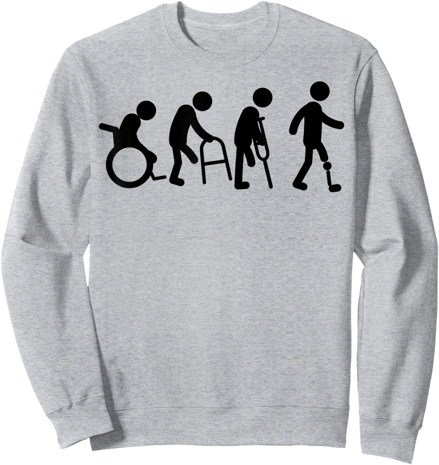Funny Amputee Gift Prosthetic Evolution | Cute Disability Sweatshirt - Sweatshirt | Ash