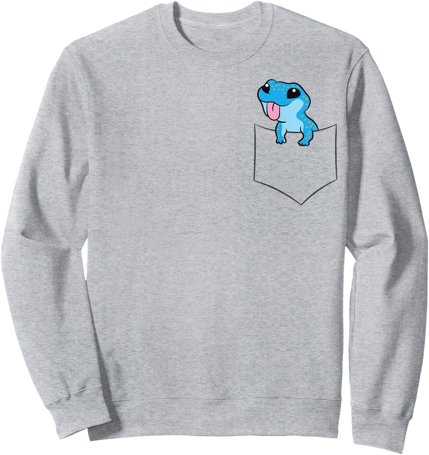 Cute Blue Gecko In A Pocket Lizard Reptile Pocket Blue Gecko Sweatshirt - Sweatshirt | Ash
