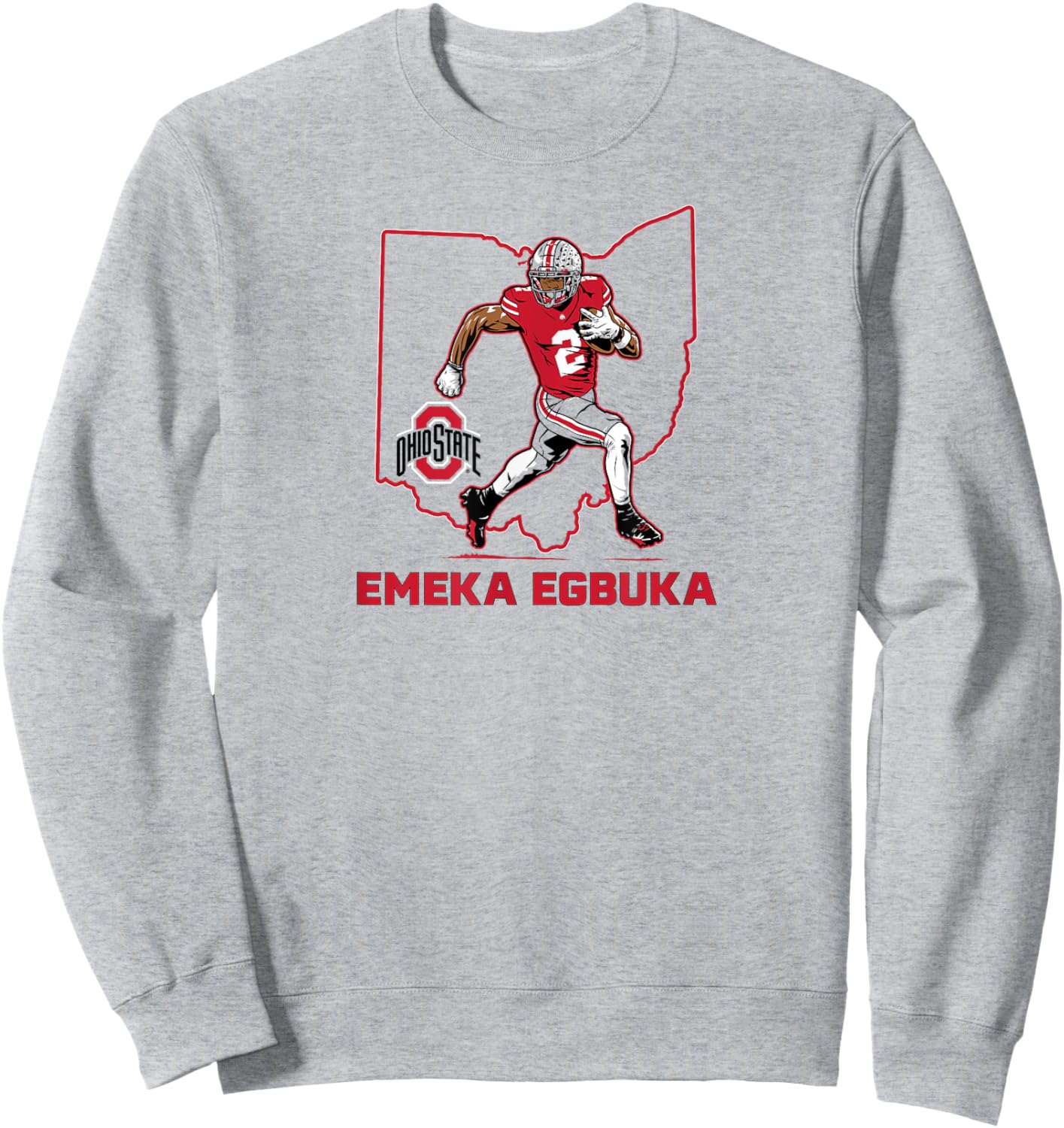 Ohio State Football: Emeka Egbuka State Star Sweatshirt - Sweatshirt | Ash