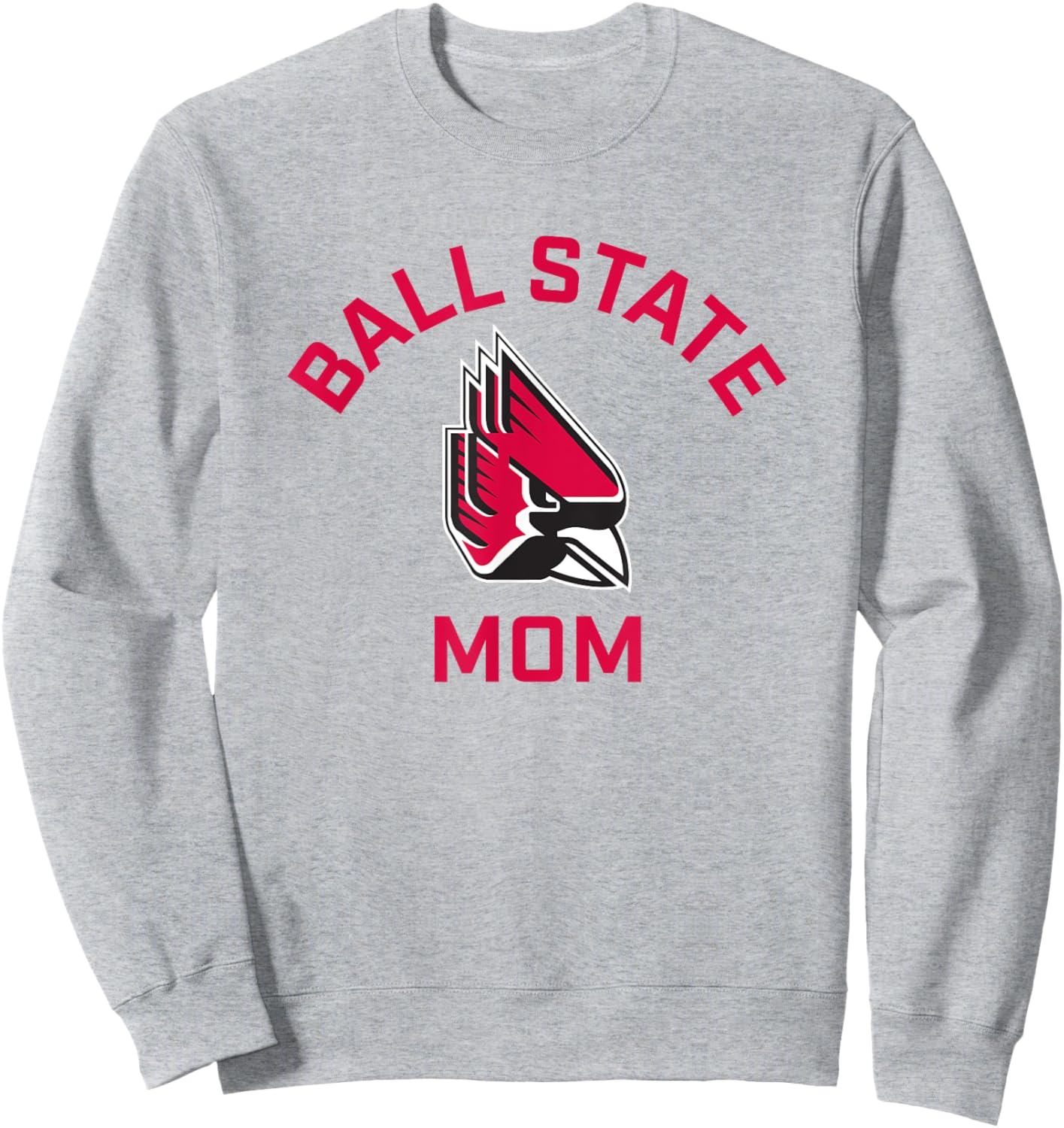 Ball State University Cardinals Arched Mom Sweatshirt - Sweatshirt | Ash