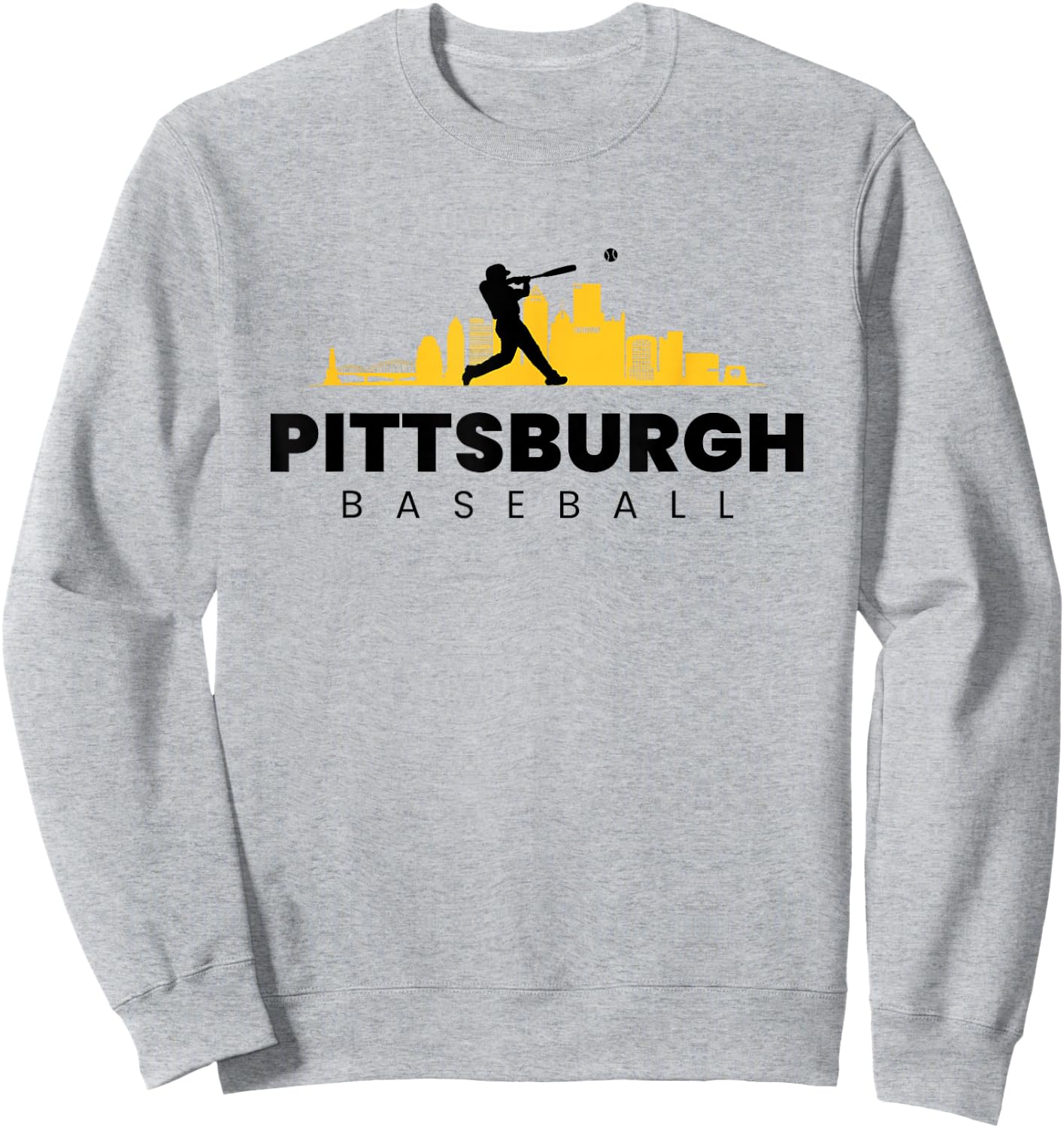 Pittsburgh Baseball Vintage Minimalist Retro Baseball Lover Sweatshirt - Sweatshirt | Ash