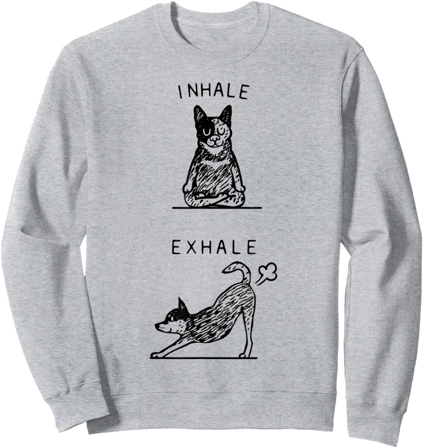 Inhale Exhale Australian Cattle Dog Sweatshirt - Sweatshirt | Ash