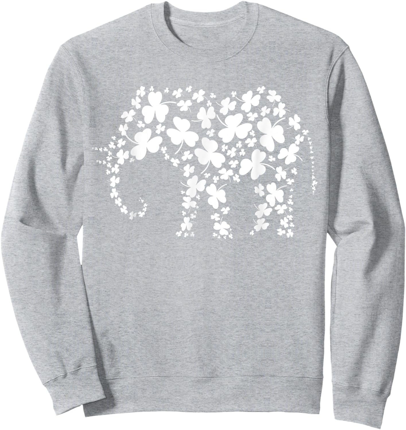 Elephant Irish Clover Shamrocks 4 Leaf St Patrick's Day Sweatshirt - Sweatshirt | Ash