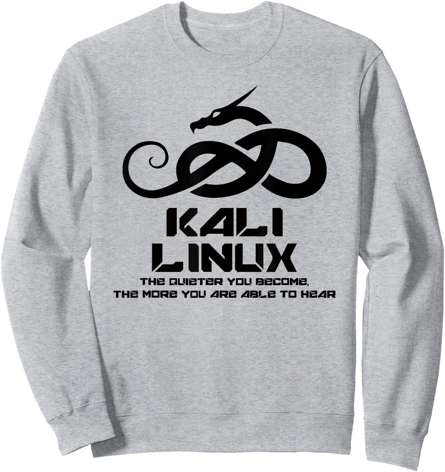 Kali Linux with Dragon and Slogan Sweatshirt - Sweatshirt | Ash