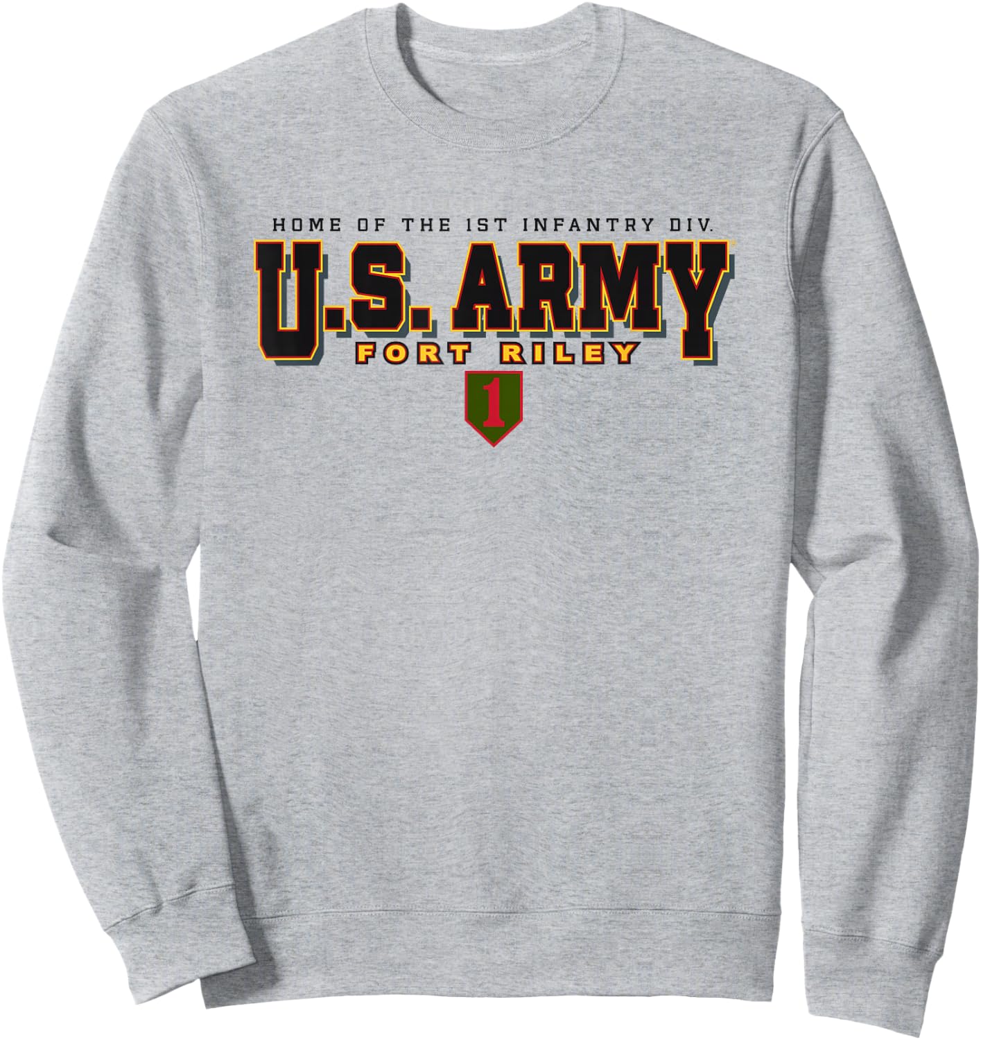 Fort Riley United States Army Military Officially Licensed Sweatshirt - Sweatshirt | Ash