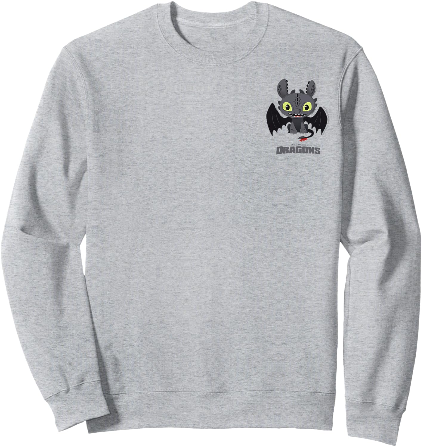 How to Train Your Dragon Toothless Chibi Pocket Logo Sweatshirt - Sweatshirt | Ash