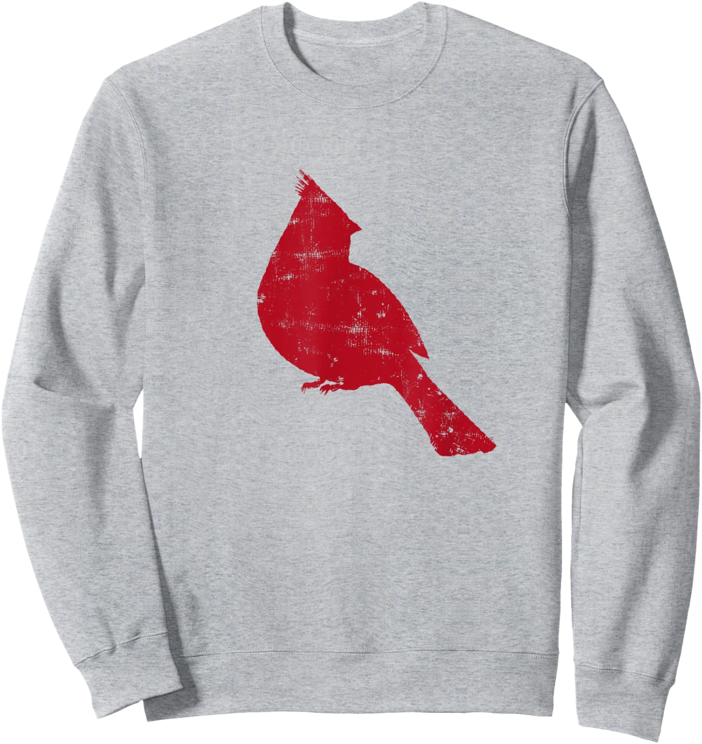 Bright Red Cardinal Bird Silhouette Sweatshirt - Sweatshirt | Ash