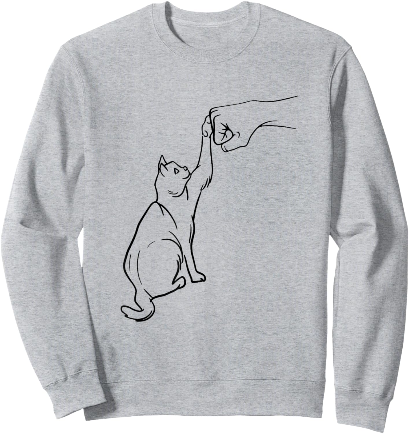 Funny Cat Best Friend Fist Bump Cat Lover Sweatshirt - Sweatshirt | Ash