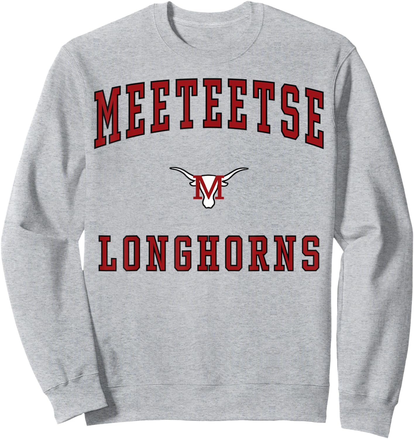 Meeteetse High School Longhorns Sweatshirt - Sweatshirt | Ash