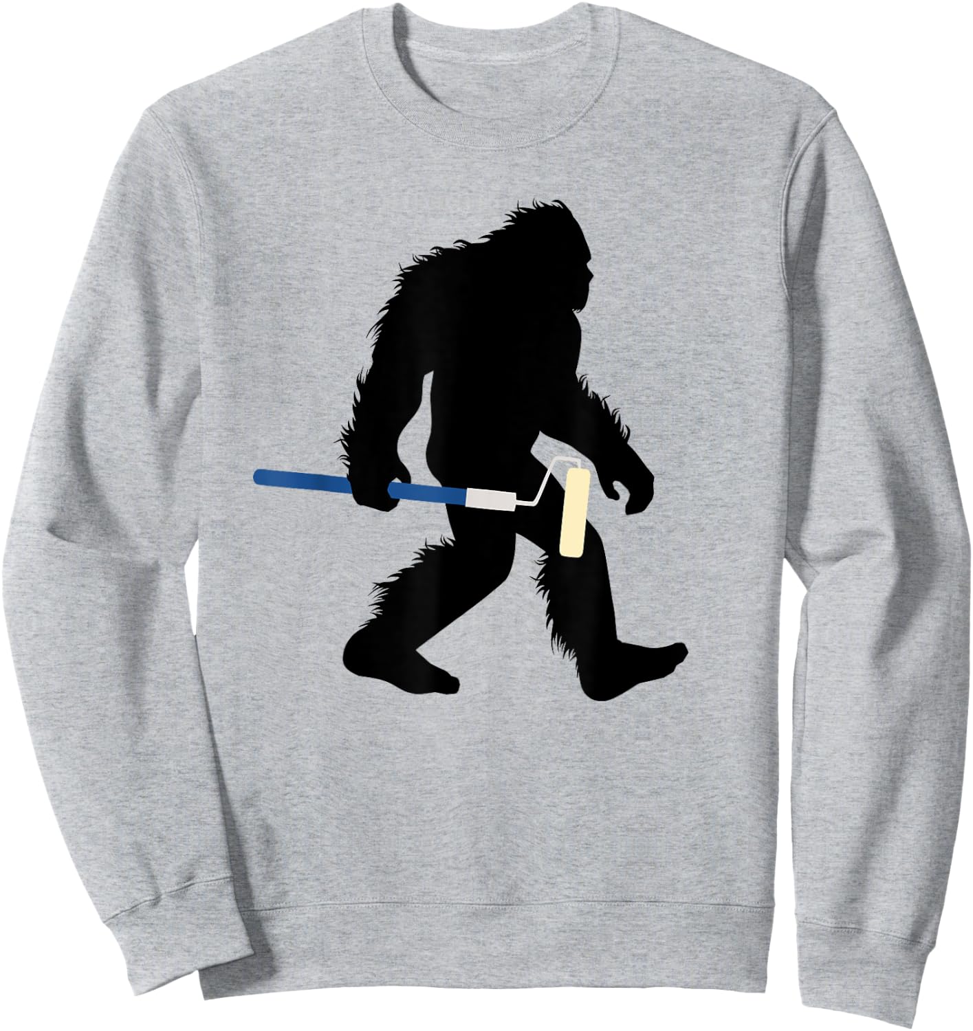 Bigfoot With Paint Roller Sasquatch Home Painter Sweatshirt - Sweatshirt | Ash