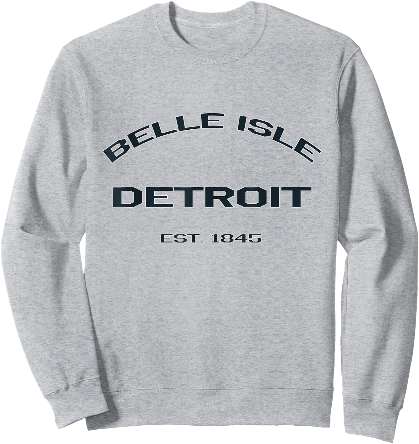 Belle Isle Detroit Dark Lettering Landmark Sweatshirt - Sweatshirt | Ash