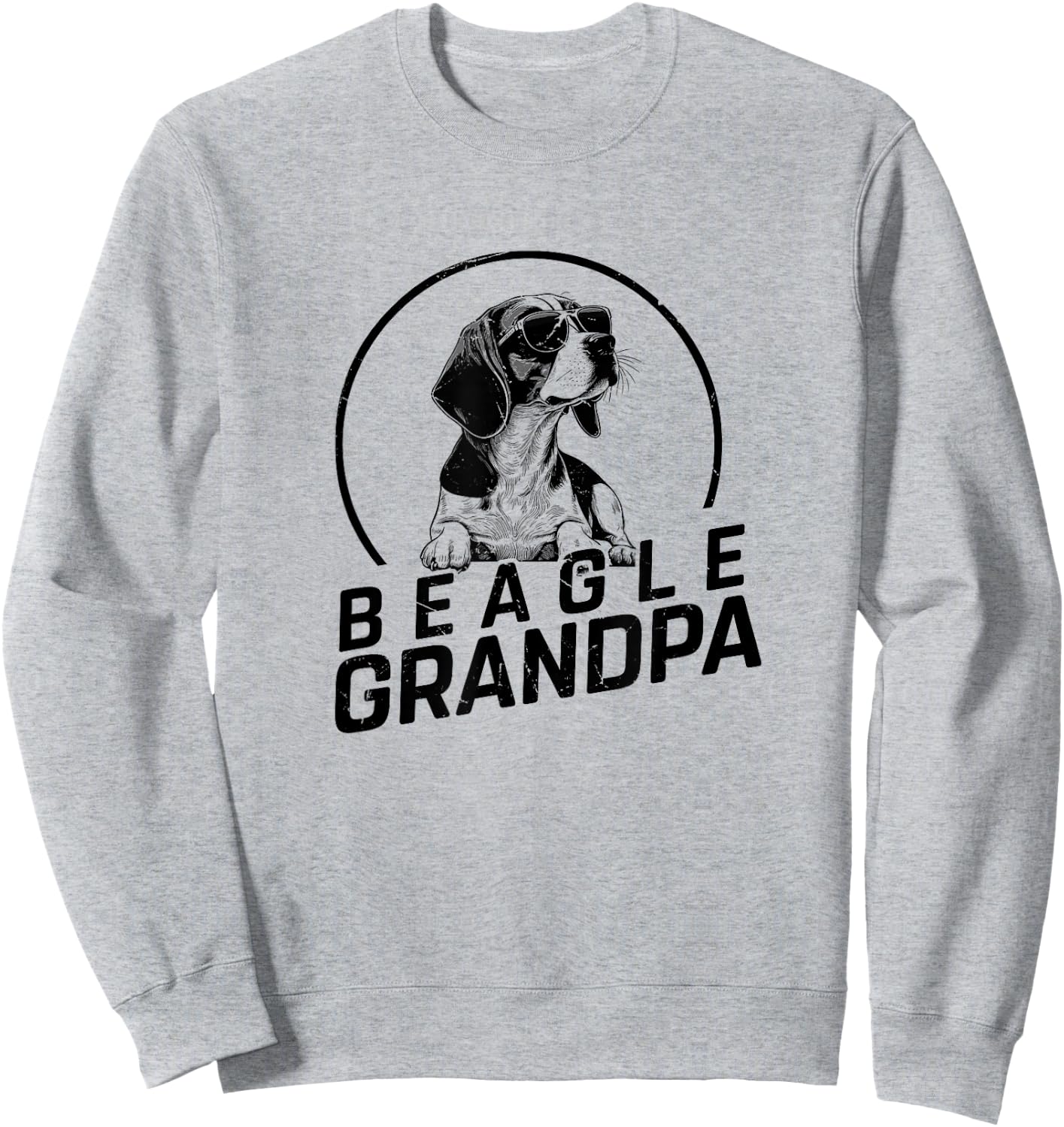 Beagle Dog Grandpa Grand Paw Dog Lover Gifts Men Dad Father Sweatshirt - Sweatshirt | Ash