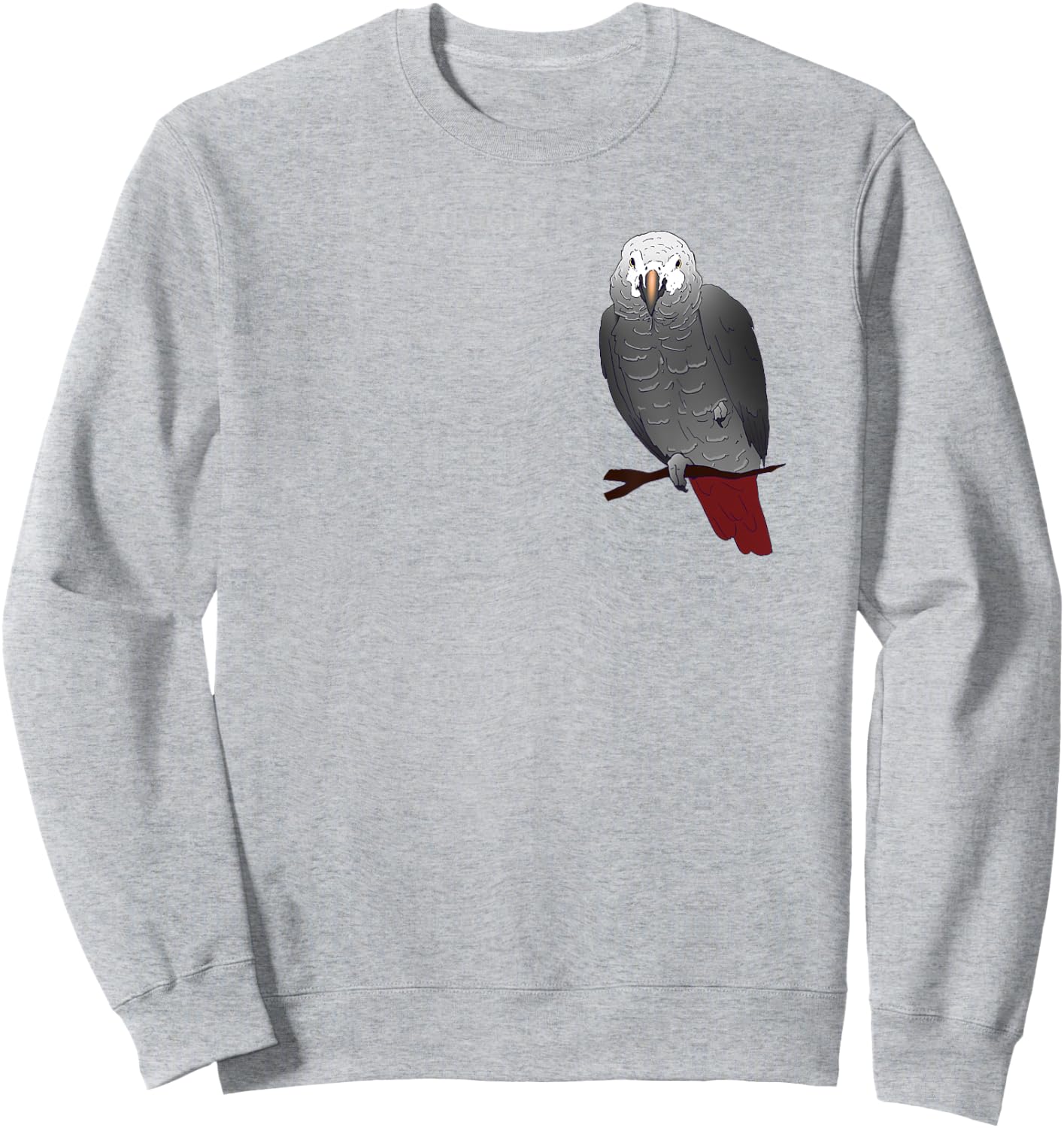 Timneh African Grey Parrot Perching on a Branch Sweatshirt - Sweatshirt | Ash