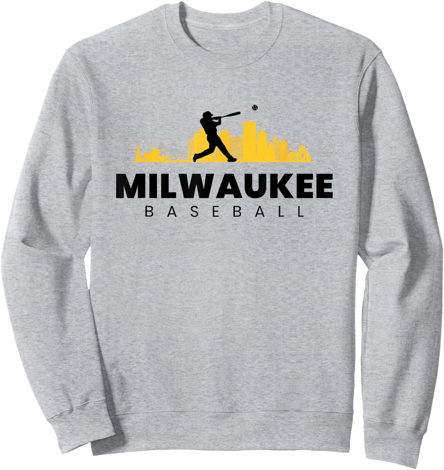 Milwaukee Baseball Vintage Minimalist Retro Baseball Lover Sweatshirt - Sweatshirt | Ash