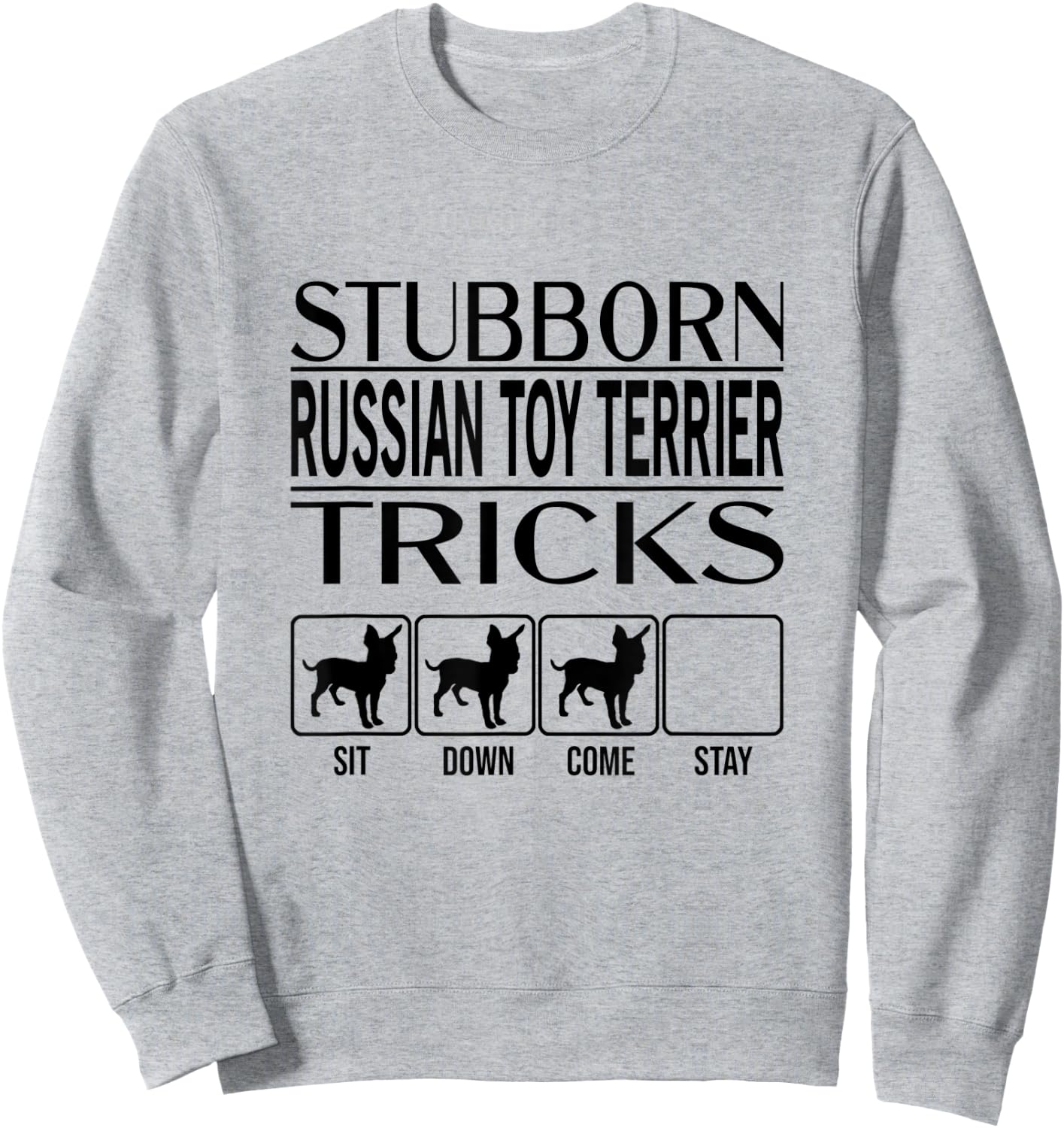 Stubborn Dog Tricks, dog gift, Funny Russian Toy Terrier Men Women Kids Sweatshirt - Sweatshirt | Ash