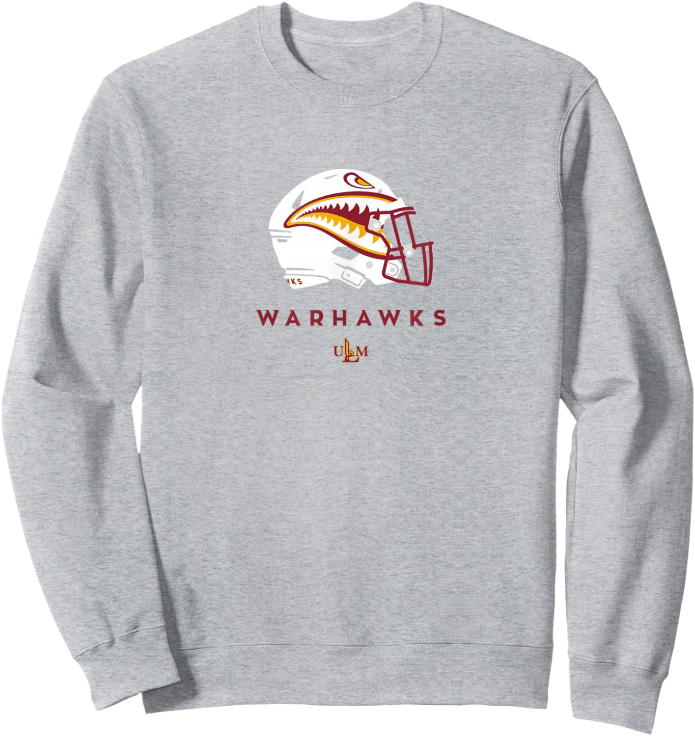 Louisiana Monroe ULM Warhawks All-Season Football Helmet Sweatshirt - Sweatshirt | Ash