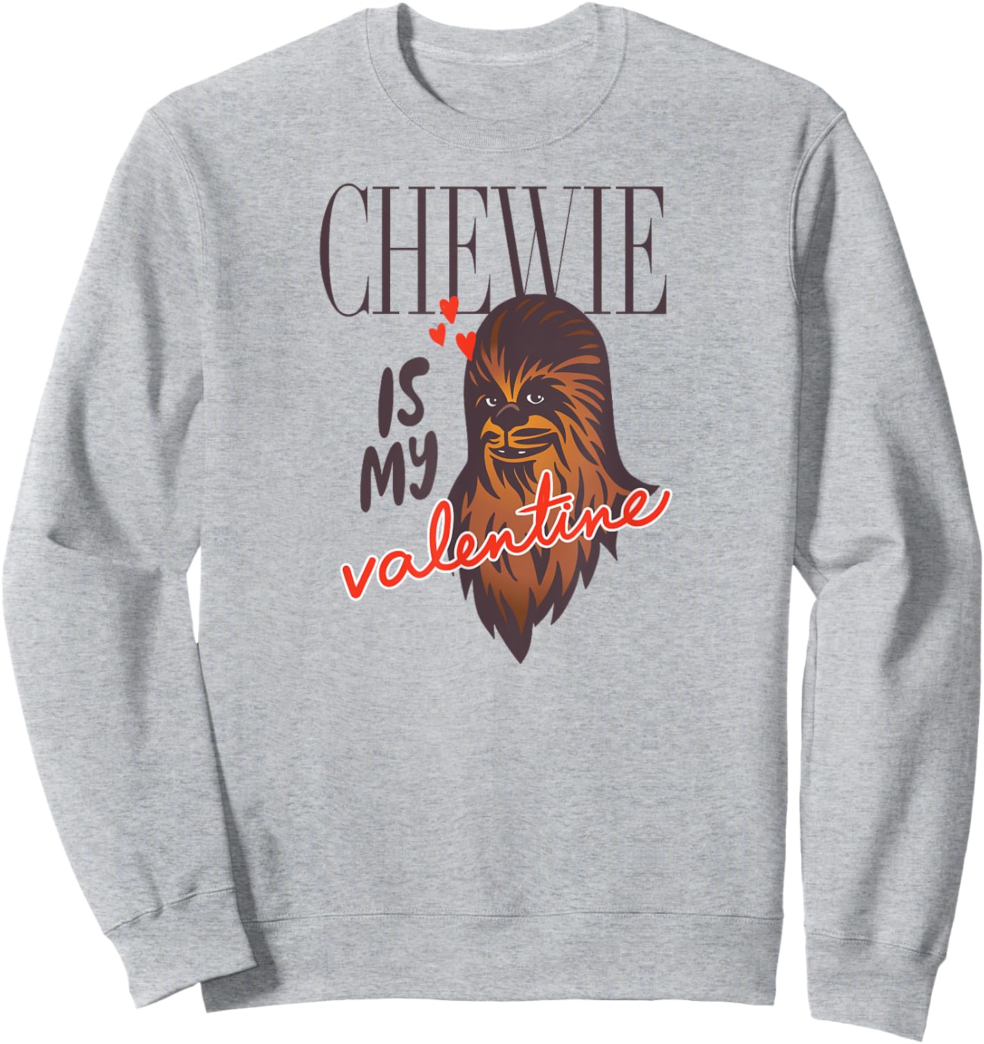 Amazon Essentials Star Wars Chewbacca Chewie Is My Valentine Sweatshirt - Sweatshirt | Ash