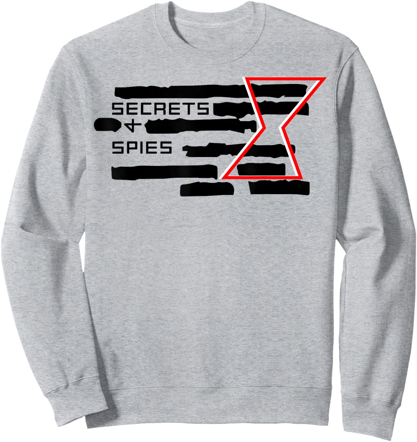 Marvel Black Widow Secrets And Spies Crossed Out Logo Sweatshirt - Sweatshirt | Ash