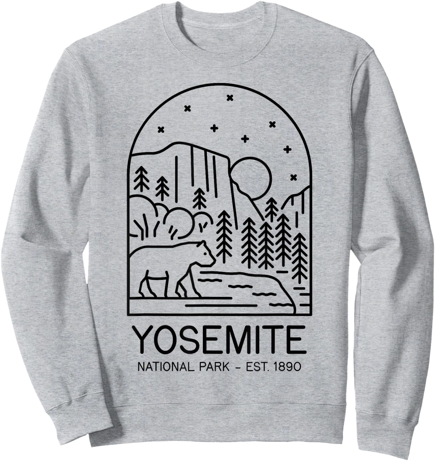 Yosemite National Park 1890 California Mariposa Sierra Sweatshirt - Sweatshirt | Ash