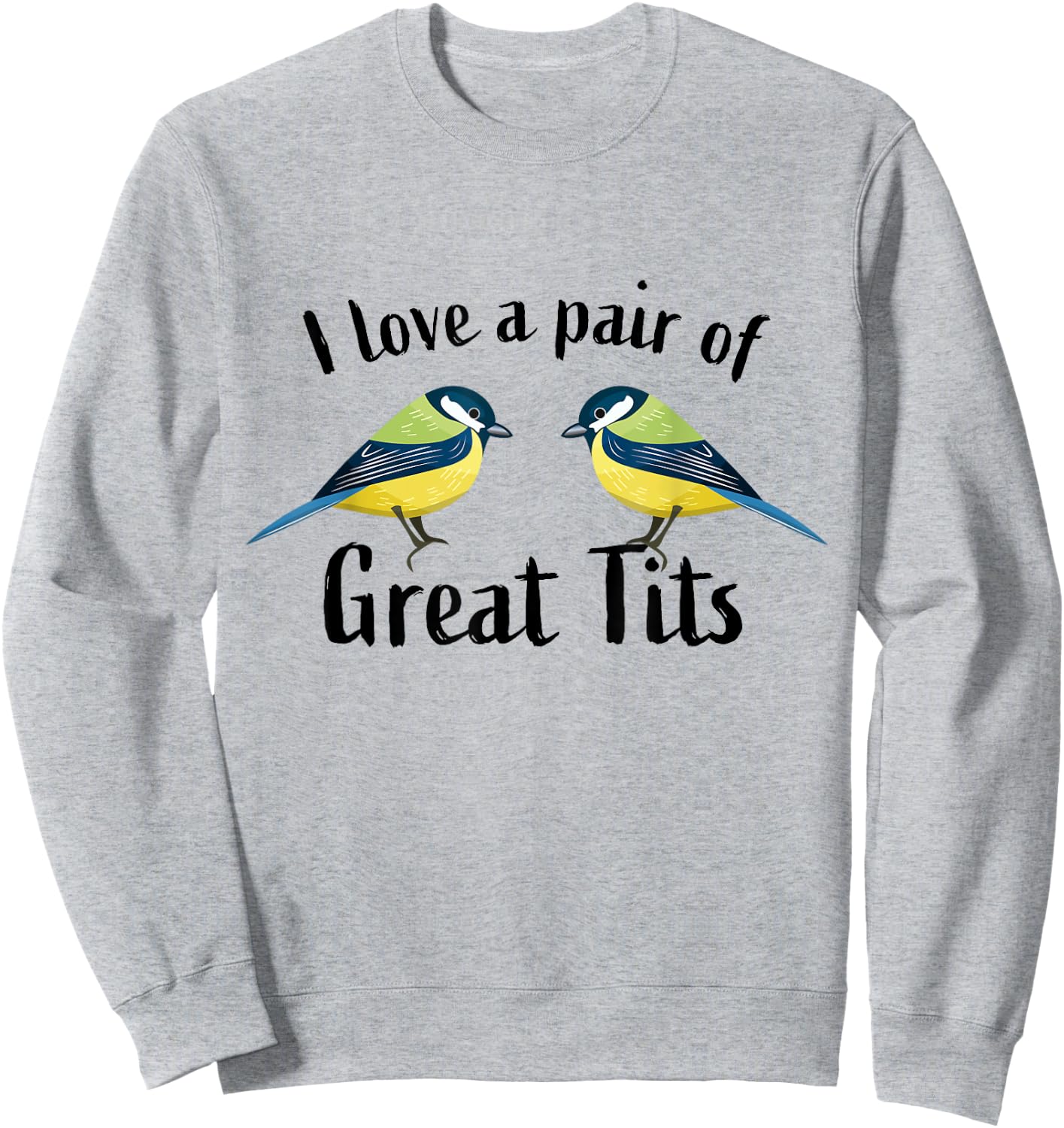 Pair of great tits | bird watching Gift Sweatshirt - Sweatshirt | Ash