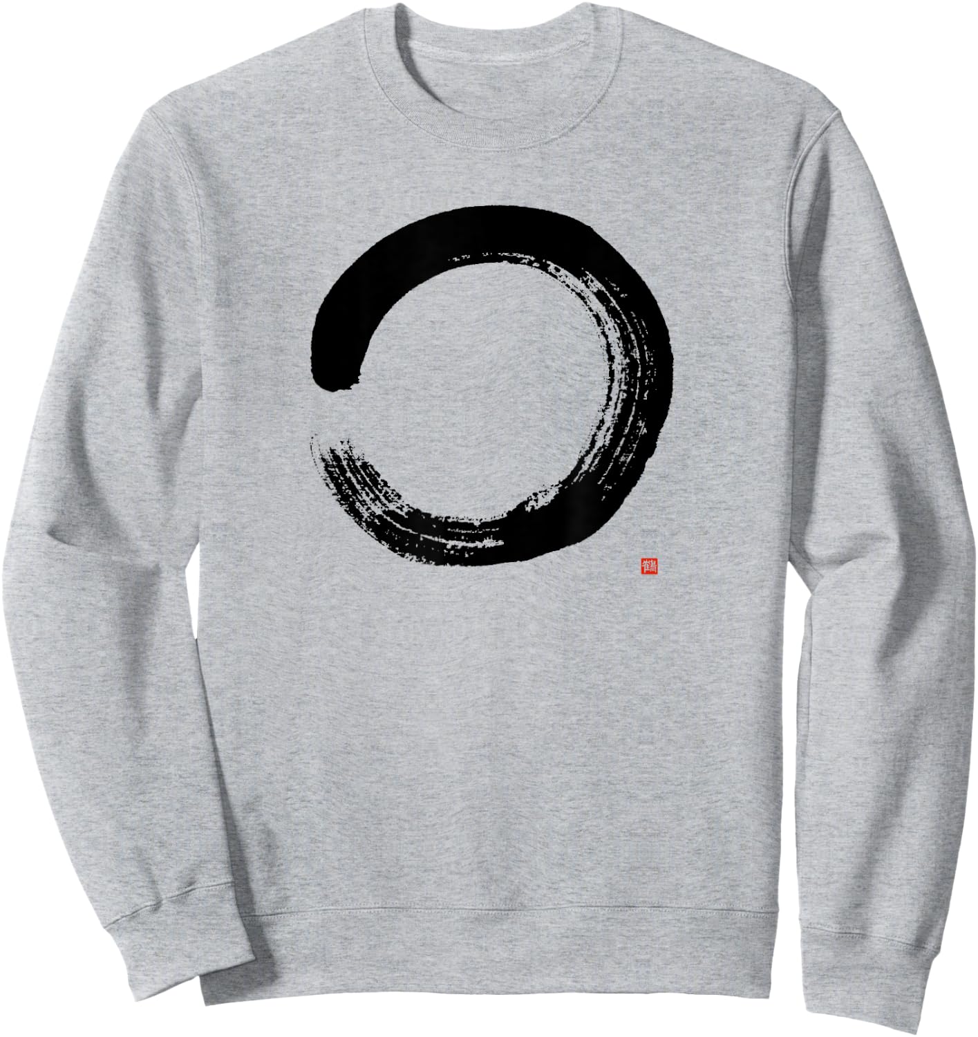 Zen Enso Circle Hand-brushed Japanese Zen Enso Calligraphy Sweatshirt - Sweatshirt | Ash