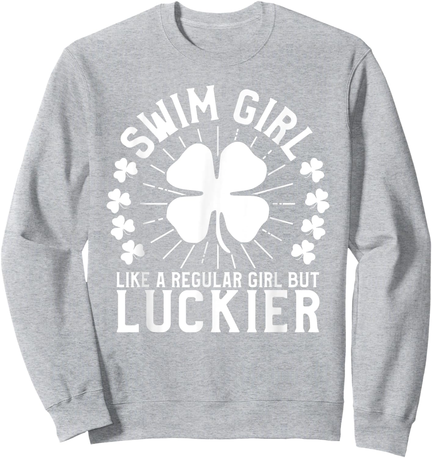 Swim Girl St Patrick's Day Female Swimmer Swimming Lover Sweatshirt - Sweatshirt | Ash