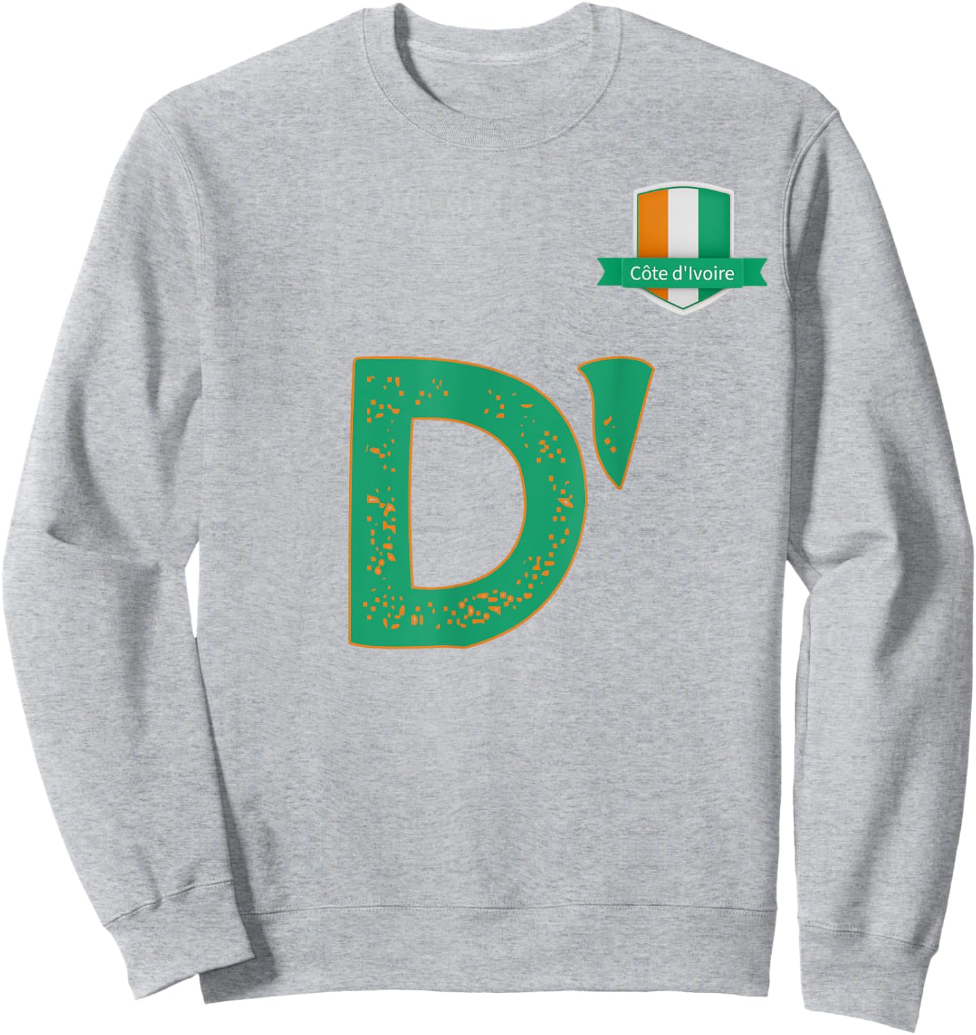 Team Flag Group apparel - D' - Côte d'Ivoire Ivory Coast Sweatshirt - Sweatshirt | Ash
