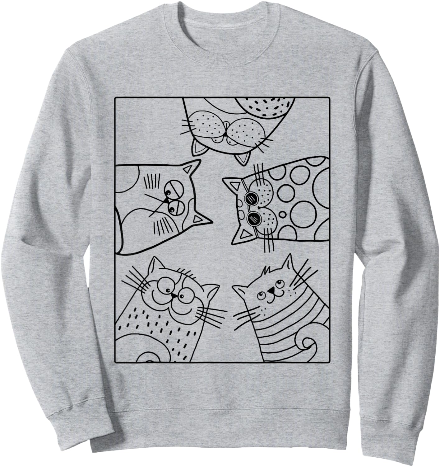 Coloring shirt for kids. Funny cats DIY to paint on Sweatshirt - Sweatshirt | Ash