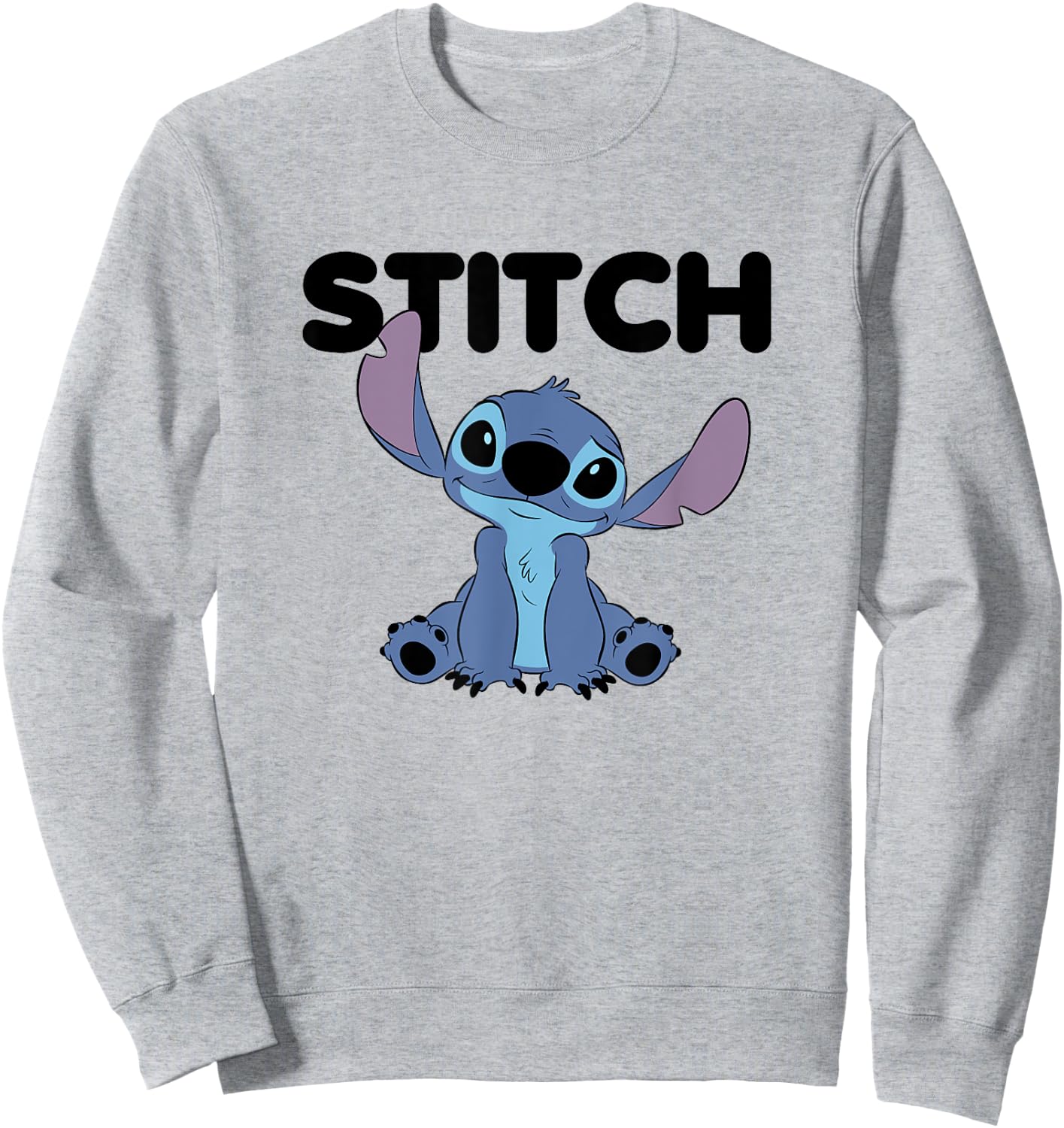 Disney Lilo & Stitch Cute Happy Stitch Big Chest Portrait Sweatshirt - Sweatshirt | Ash