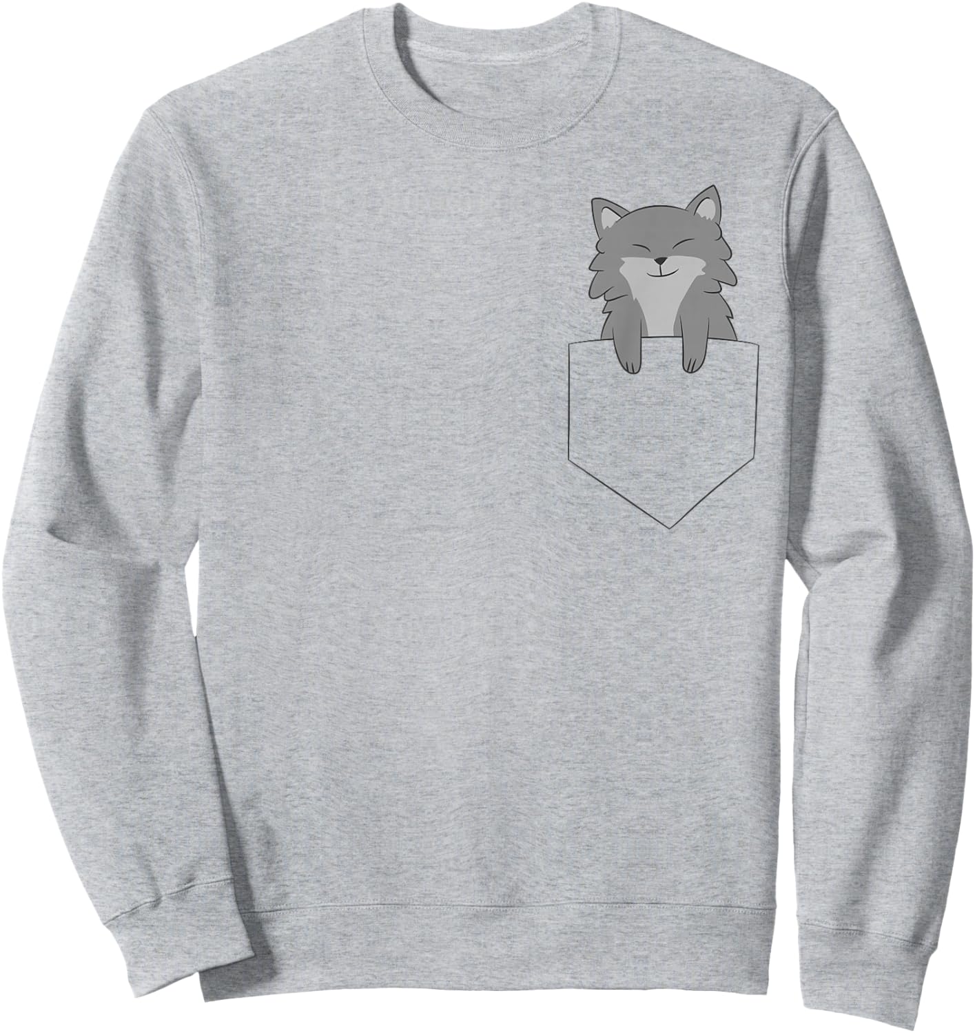 Wolf In Bag Wolves Forest Gift Funny Wolf Sweatshirt - Sweatshirt | Ash