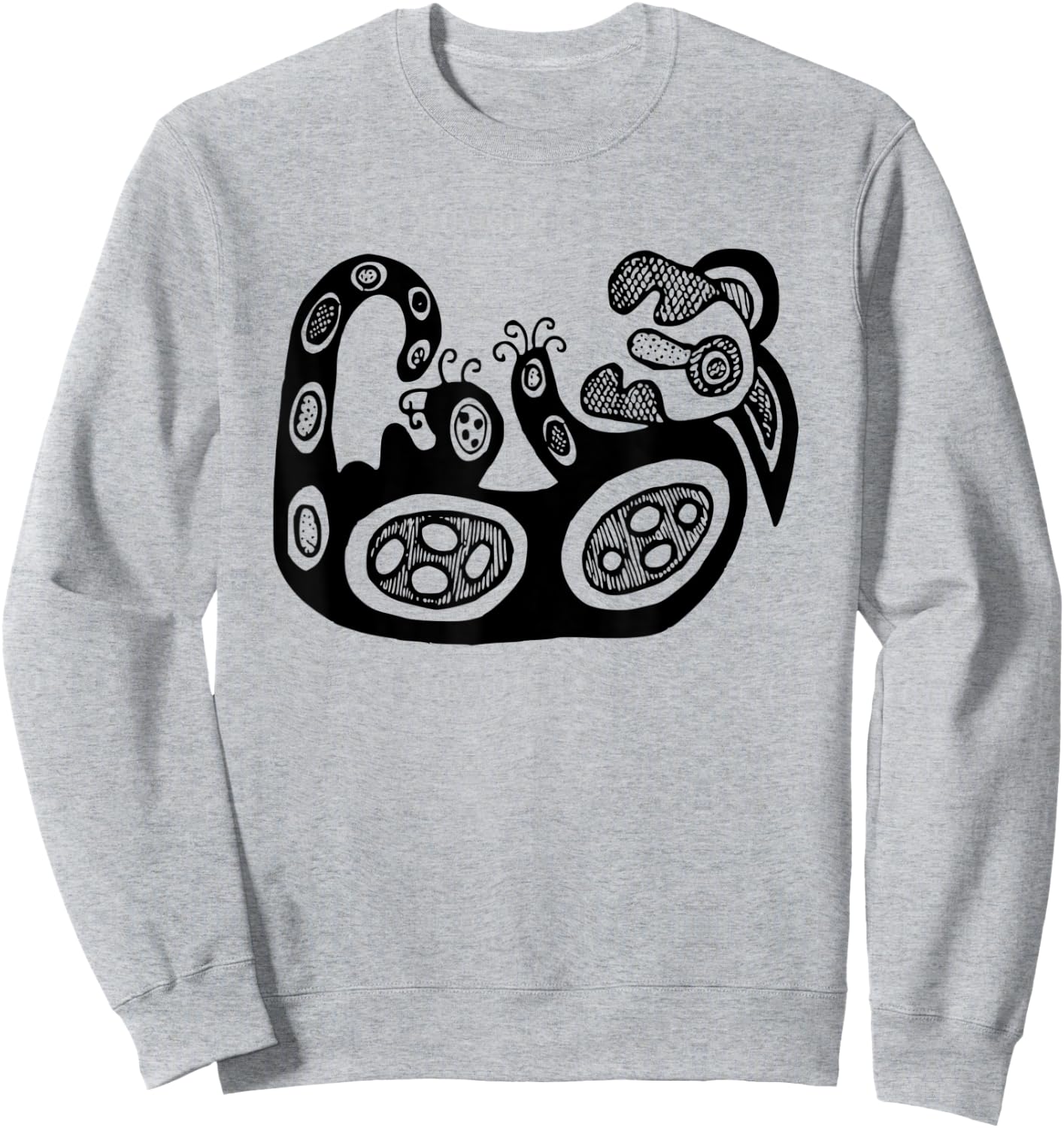 Dingo Dog - Australian Aborigine Rock Art Aboriginal Sweatshirt - Sweatshirt | Ash