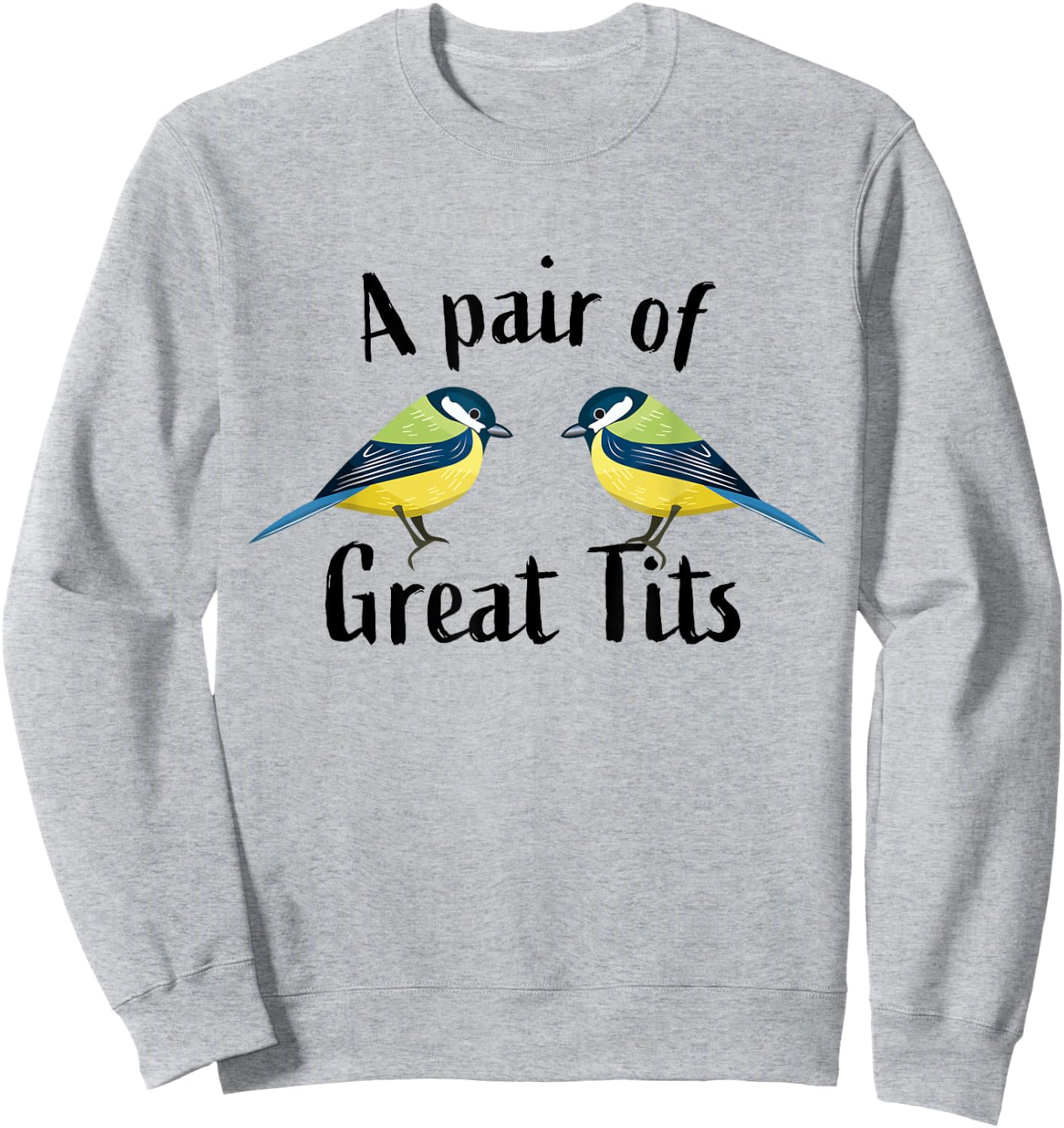 A pair of great tits | Funny bird Gift Sweatshirt - Sweatshirt | Ash