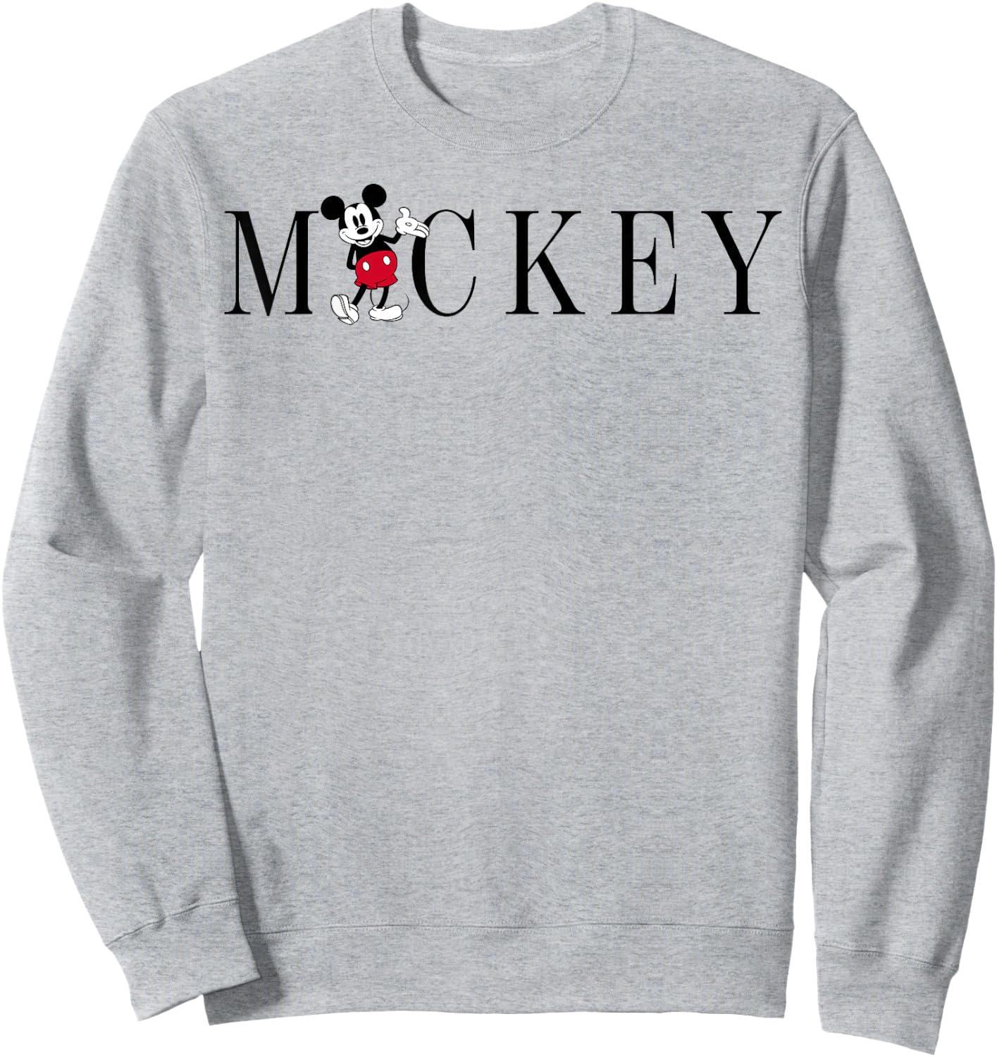 Disney Mickey and Friends Mickey Mouse Simple Text Sweatshirt - Sweatshirt | Ash