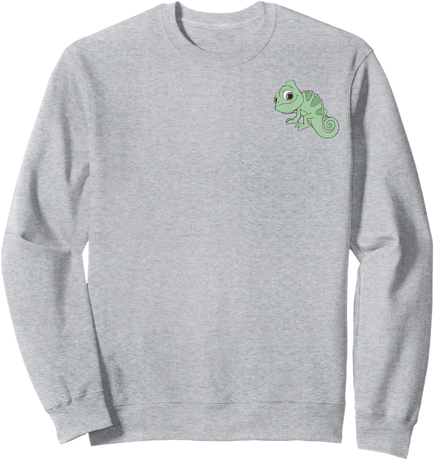 Disney Tangled Pascal Cute Pose Left Chest Pocket Logo Sweatshirt - Sweatshirt | Ash