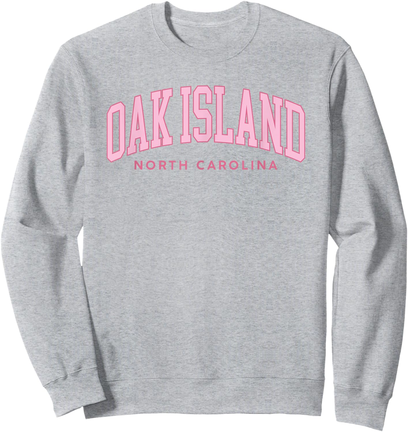 Oak Island North Carolina Retro Preppy Throwback Pink Girls Sweatshirt - Sweatshirt | Ash