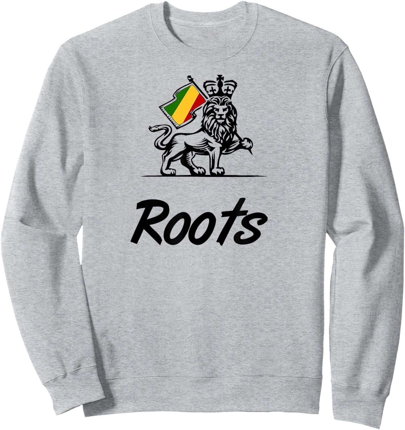 Roots Lion of Judah with reggae colors Sweatshirt - Sweatshirt | Ash