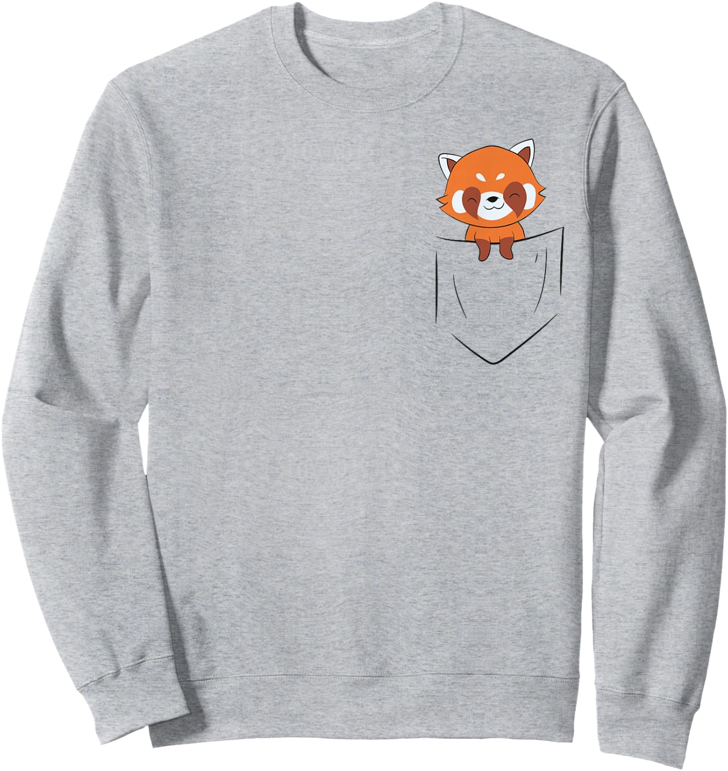 Cute Red Panda In Pocket Red Panda Bear Pocket Sweatshirt - Sweatshirt | Ash