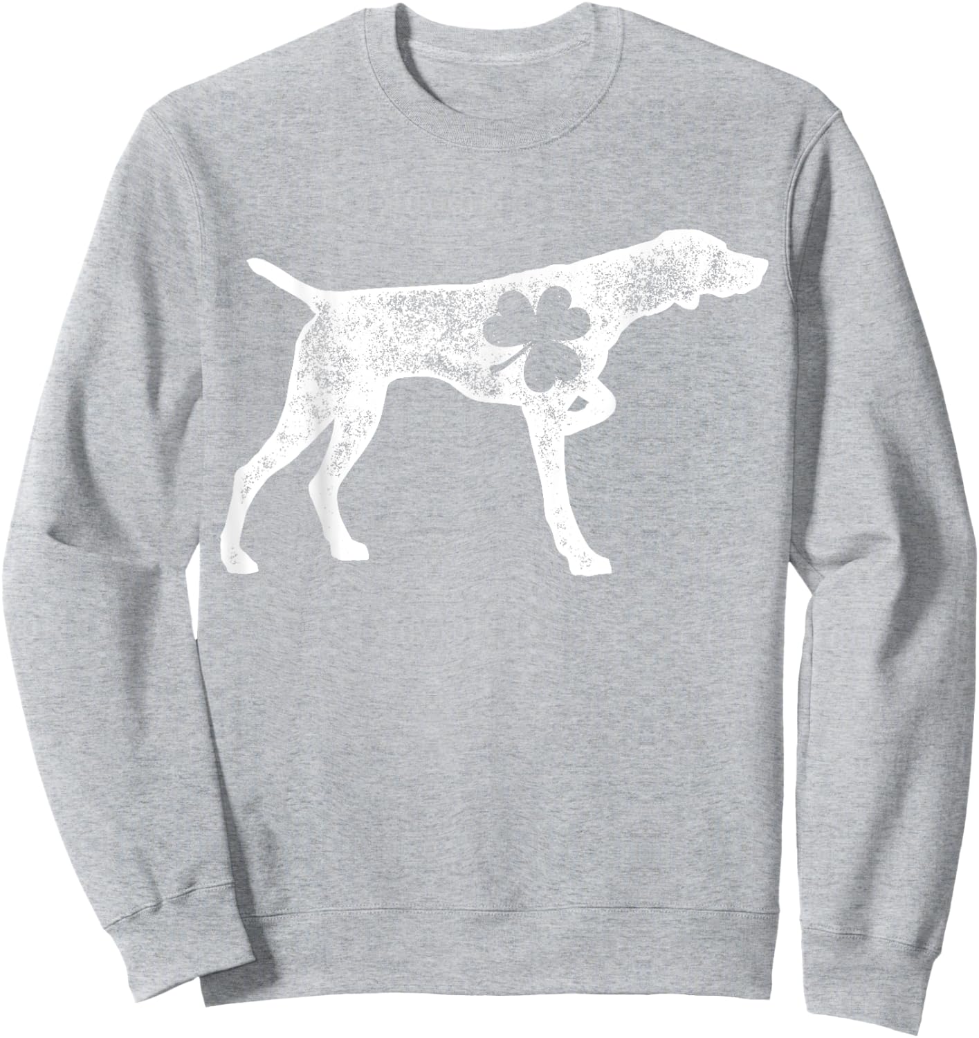 German Shorthaired Pointer St Patrick's Day Boys Shamrock Dog Sweatshirt - Sweatshirt | Ash