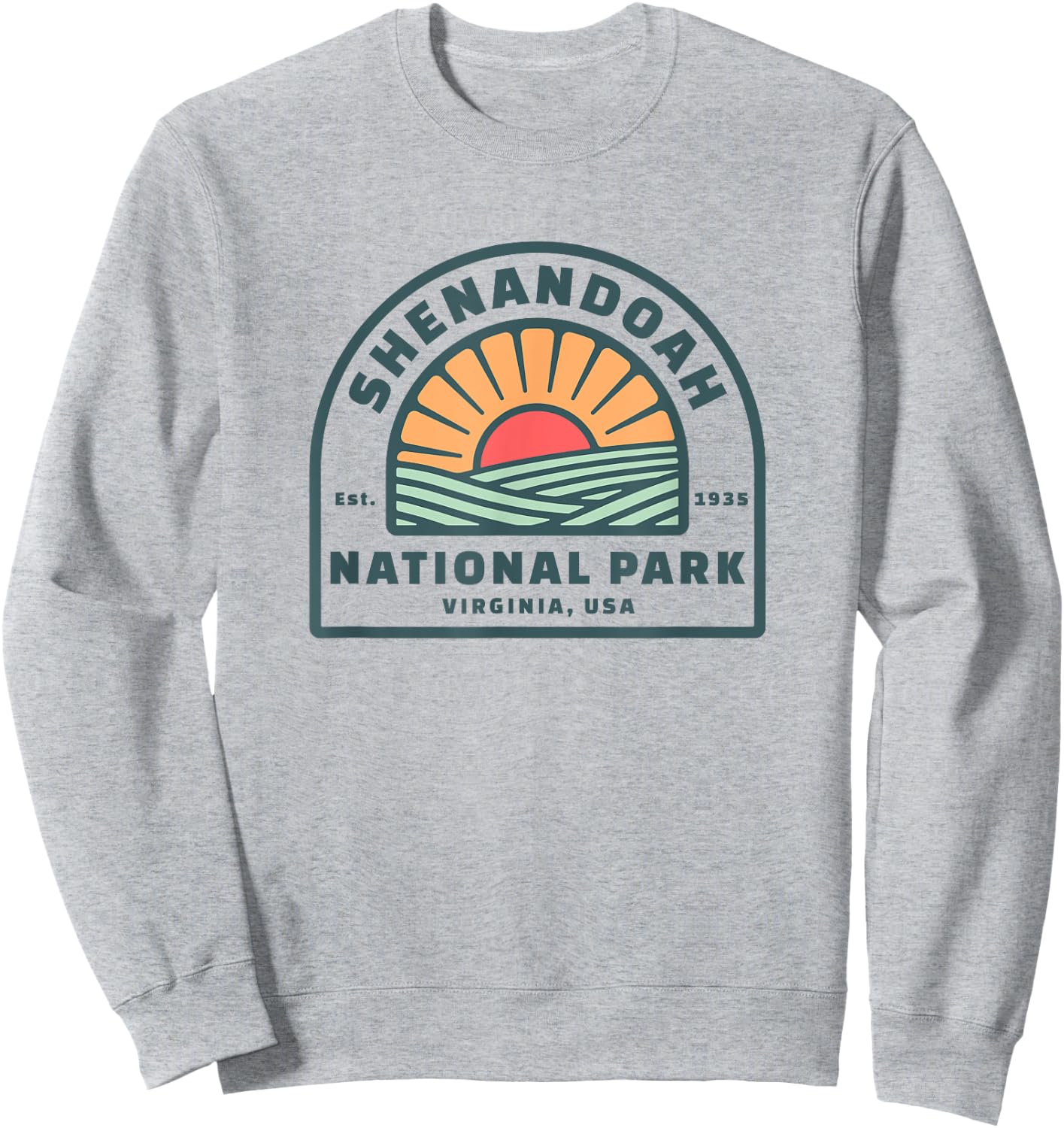 Family Vacation Gift - Retro Shenandoah National Park Sweatshirt - Sweatshirt | Ash